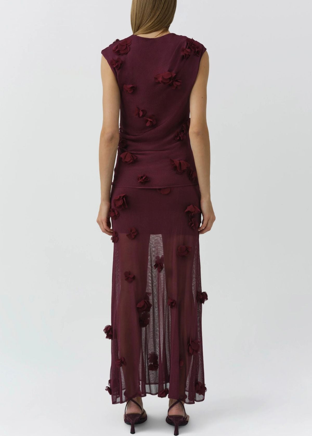 SIMKHAI Tessa Sleeveless Floral Applique Top - Fig