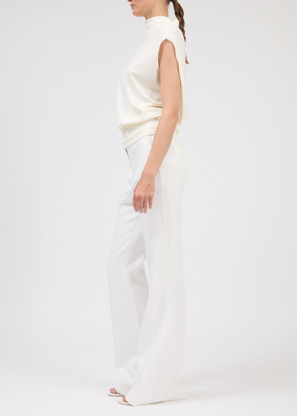 SIMKHAI Juli Draped Cape Top - Ivory