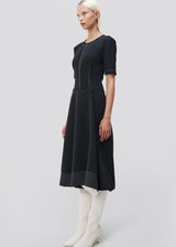 SIMKHAI Helen Short Sleeve Midi Dress - Black Multi