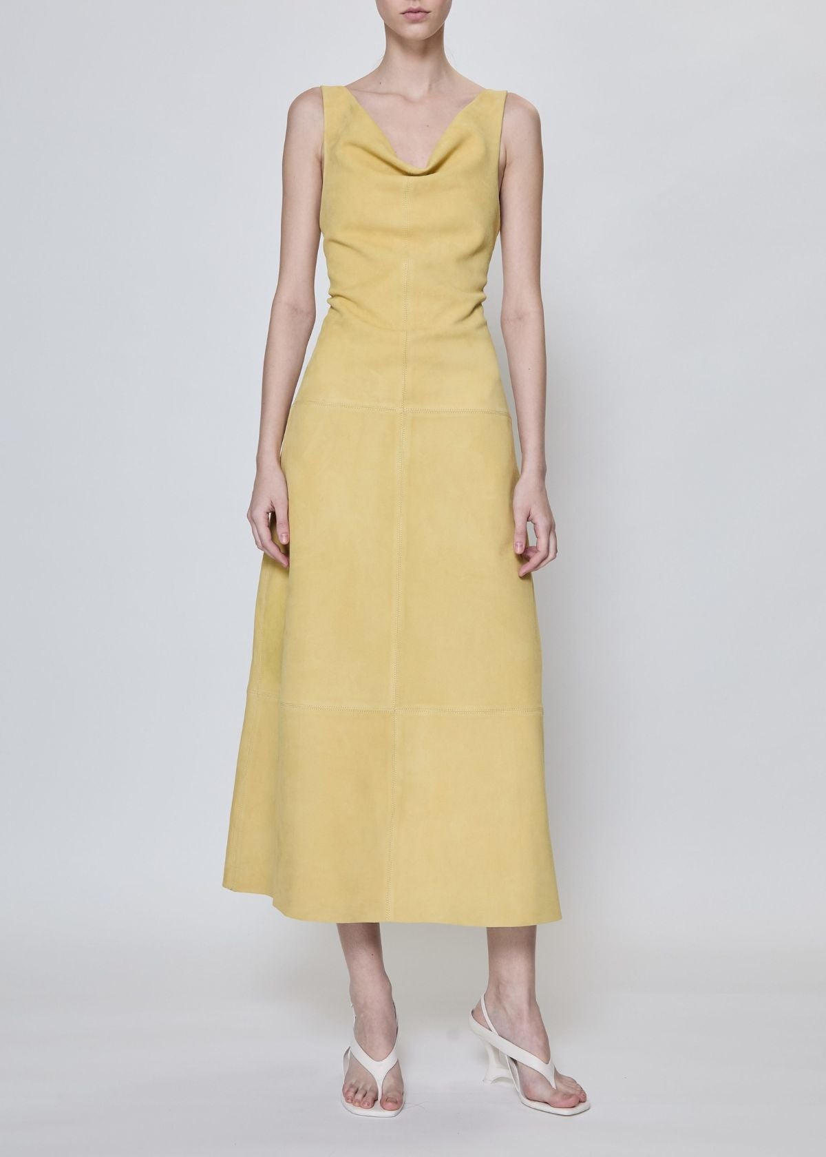 SIMKHAI Bridger Suede Halter Dress - Buttercream