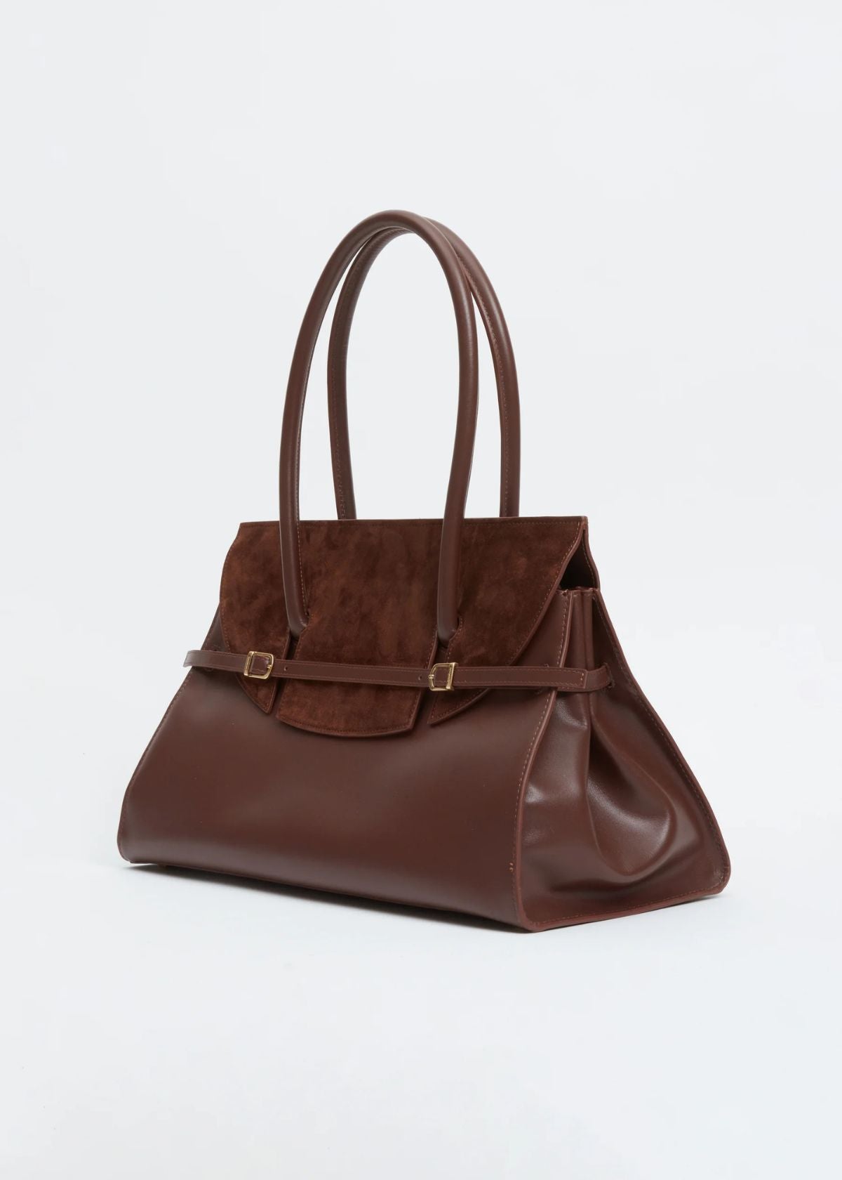SIMKHAI River Suede Shoulder Handbag - Cacao