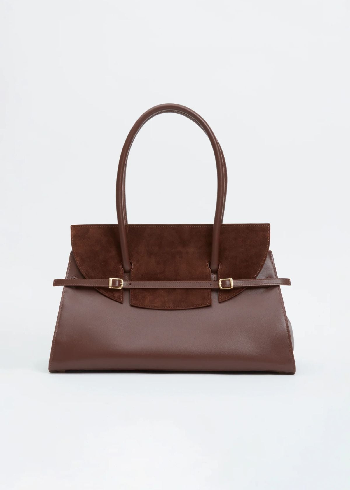 SIMKHAI River Suede Shoulder Handbag - Cacao