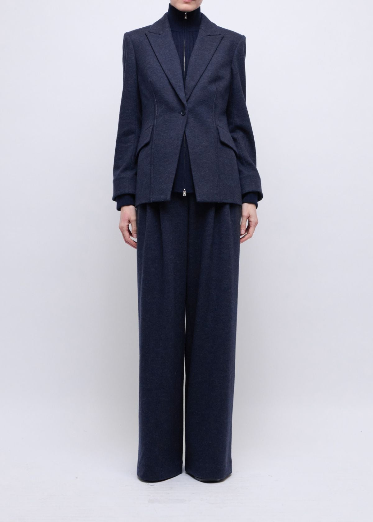 SIMKHAI Auden Knit Combo Blazer - Dark Midnight