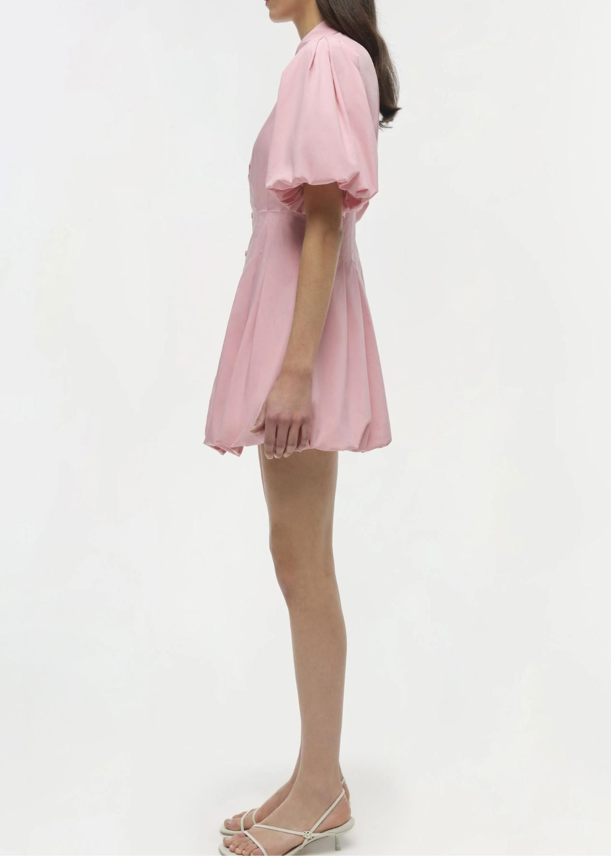 SIMKHAI Cleo Balloon Pintuck Mini Dress - Dusty Rose