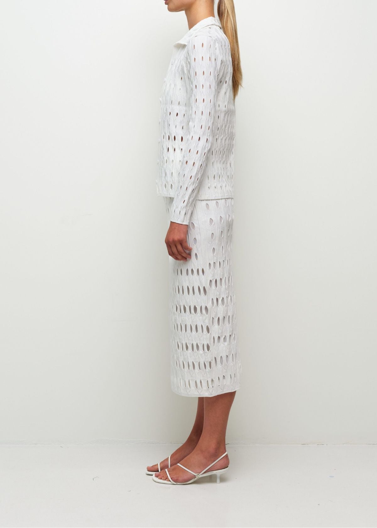 SIMKHAI Billie Knit Midi Skirt - Ivory