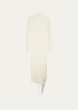 SIMKHAI Gilda Pointelle Fringe Midi Dress - Ivory