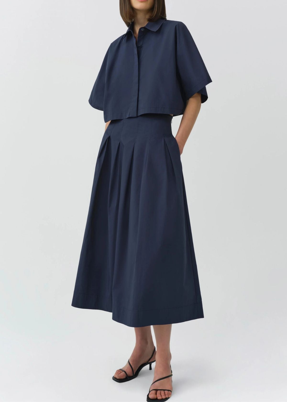 SIMKHAI Blair Short Sleeve Top - Mighnight
