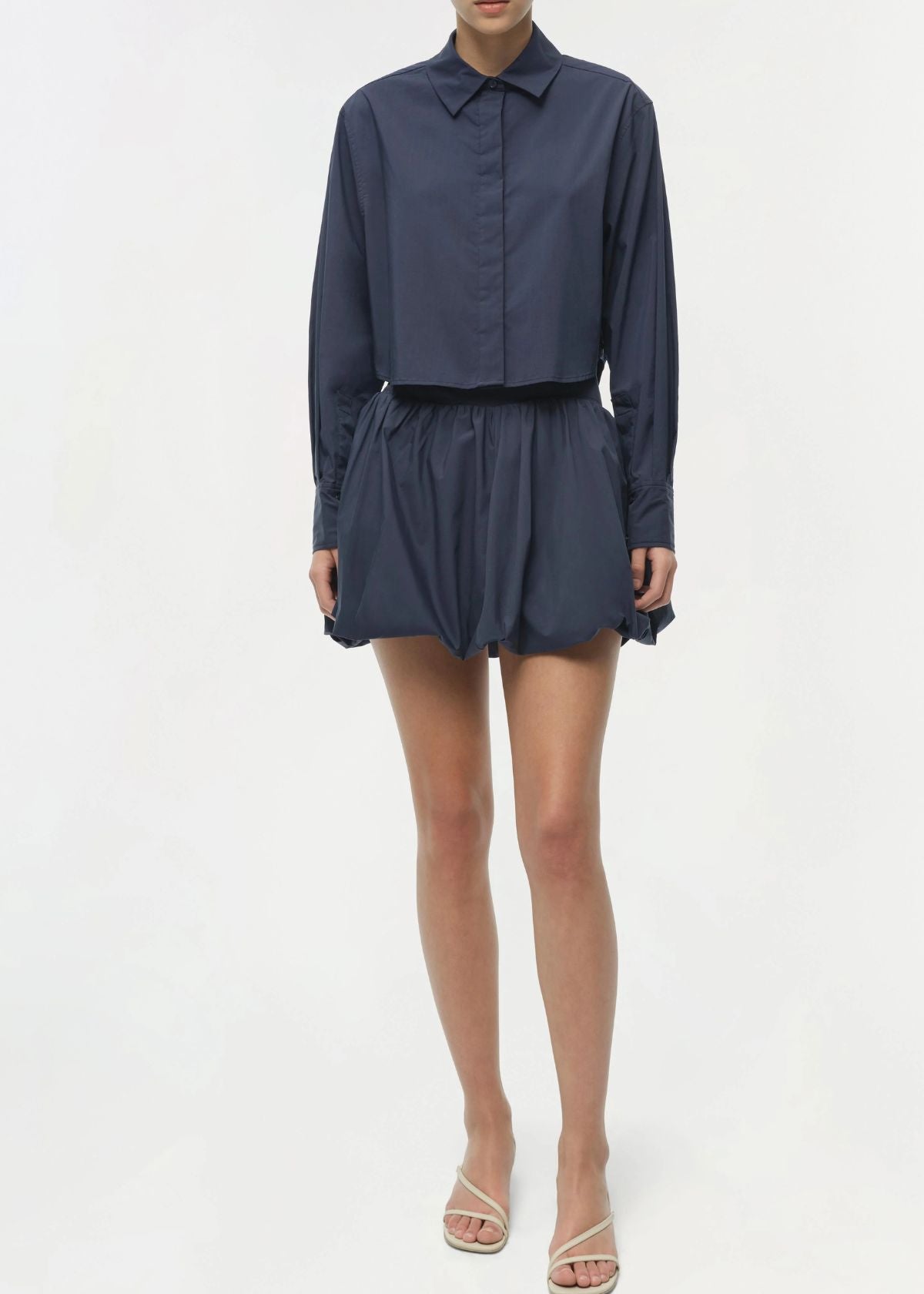 SIMKHAI Pippa Bubble Mini Skirt - Midnight