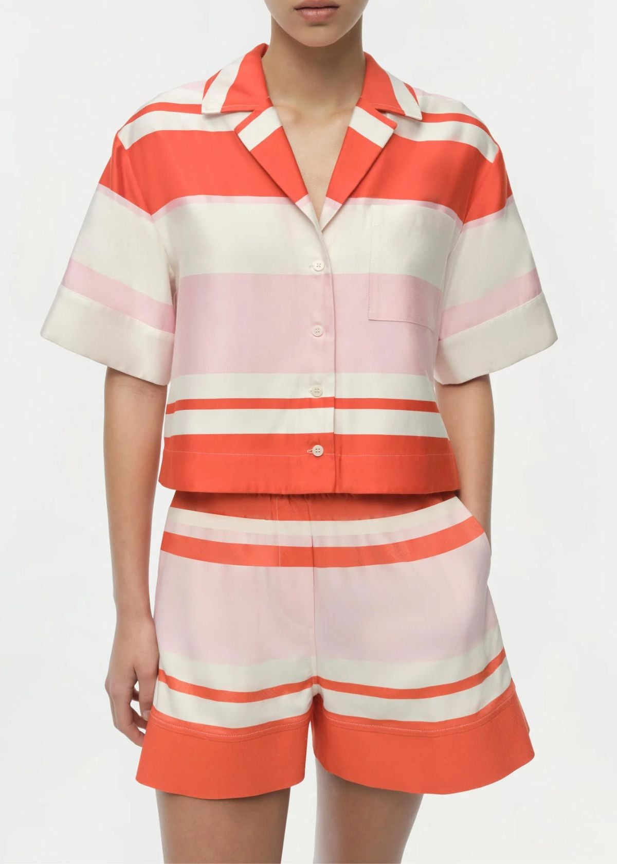 SIMKHAI Karleigh Drawstring Short - Tulip Stripe