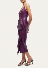 SIMKHAI Carlee Vegan Leather Dress - Plum