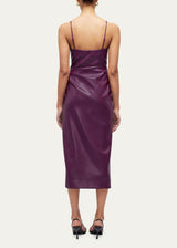 SIMKHAI Carlee Vegan Leather Dress - Plum