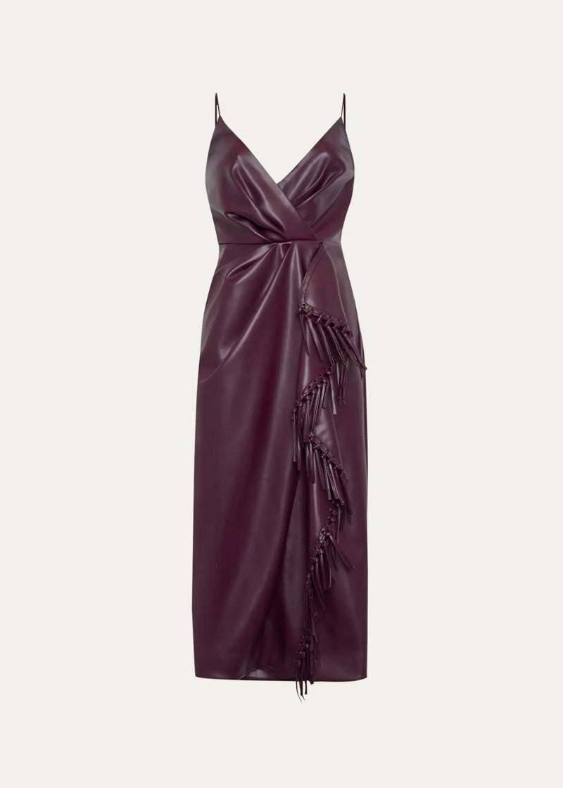 SIMKHAI Carlee Vegan Leather Dress - Plum