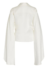 SIMKHAI Paradisa Cascade Sleeve Wrap Top - Ivory