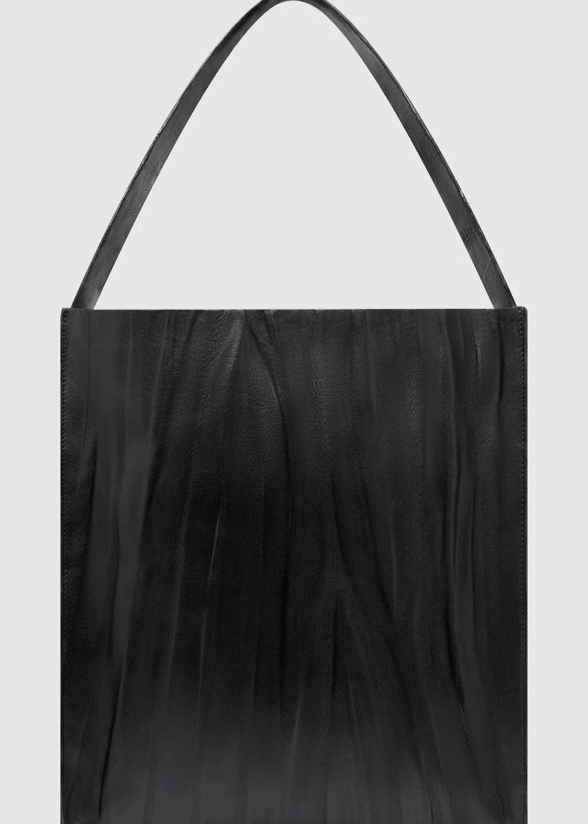 ST. AGNI Paper Tote Handbag - Black