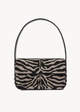 STAUD Tommy Beaded Handbag - Black/White