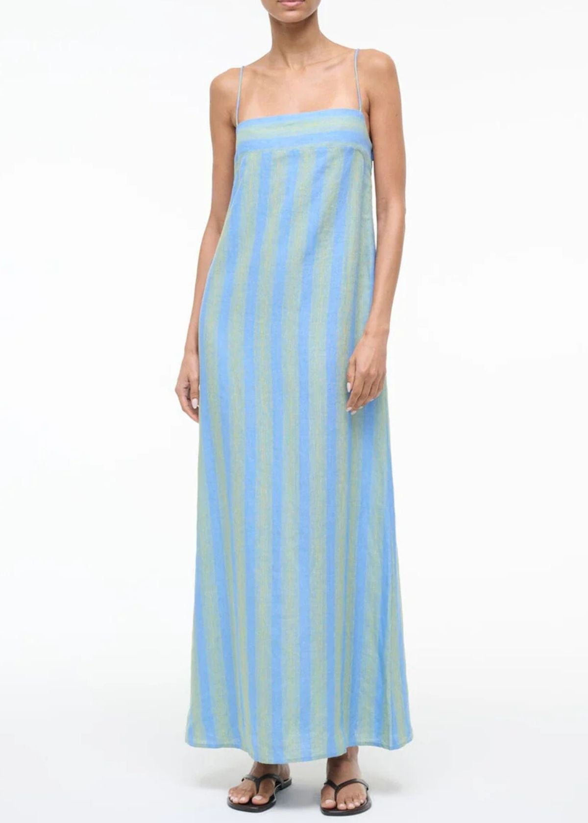 STAUD Laura Linen Dress - Seaport Stripe