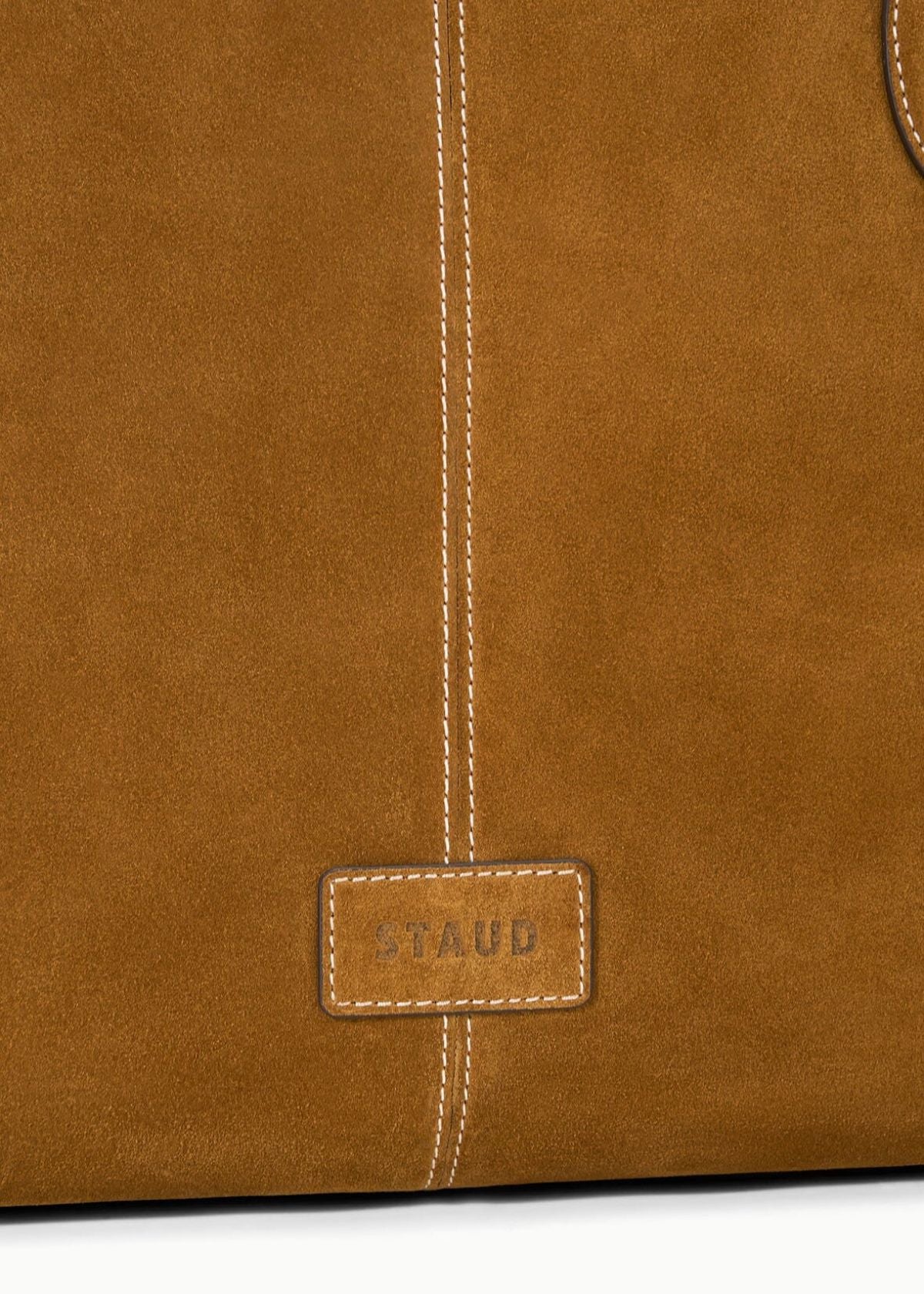 STAUD Piper Tote Handbag - Tan Suede