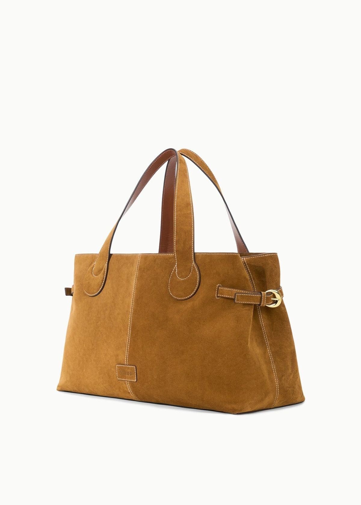 STAUD Piper Tote Handbag - Tan Suede
