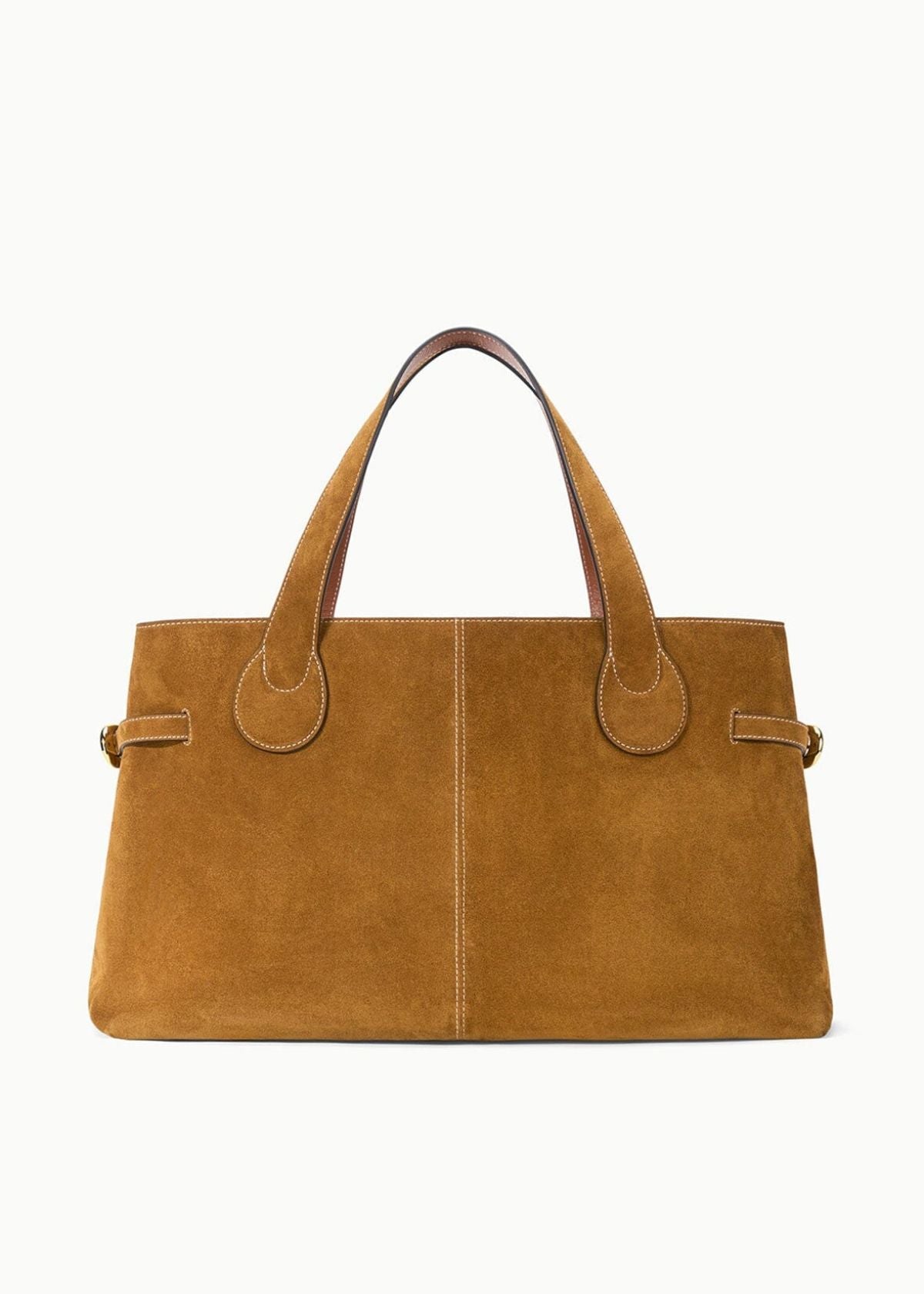 STAUD Piper Tote Handbag - Tan Suede