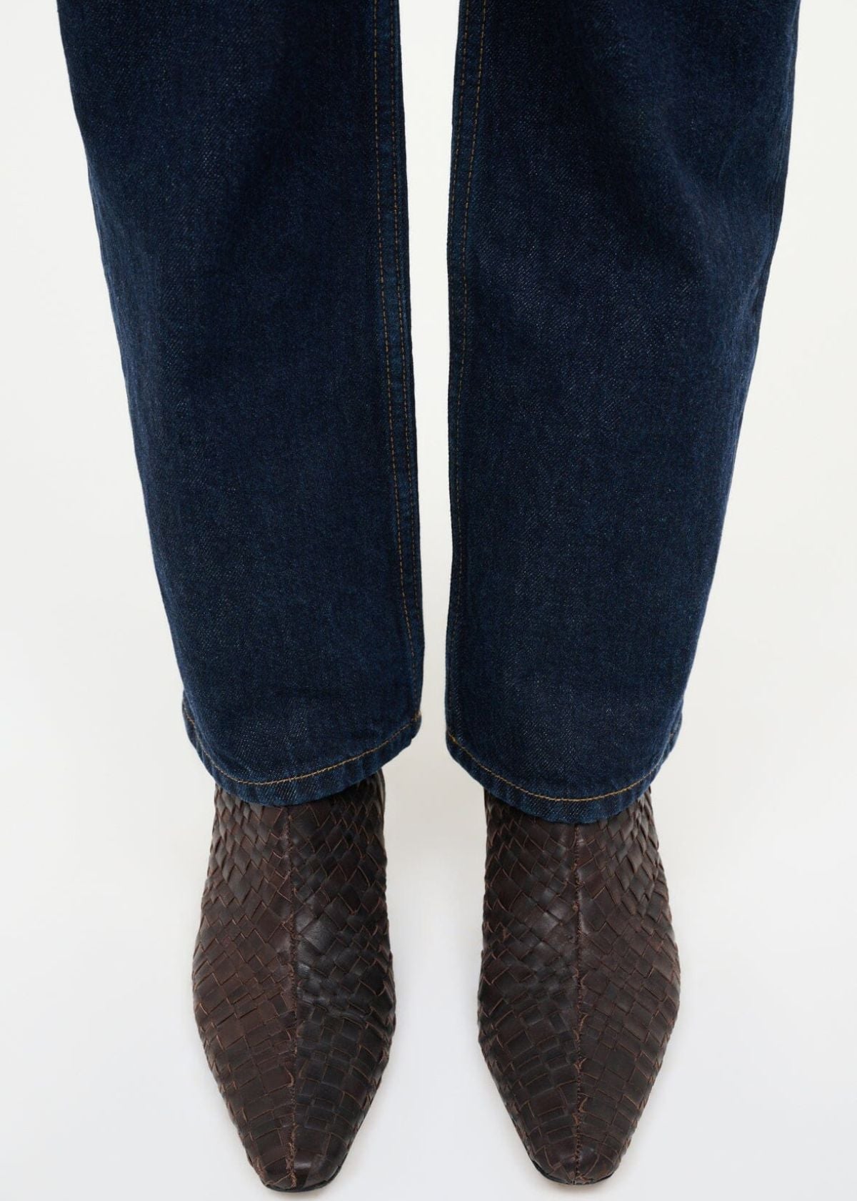 STAUD Wally Ankle Boot - Espresso Woven Leather