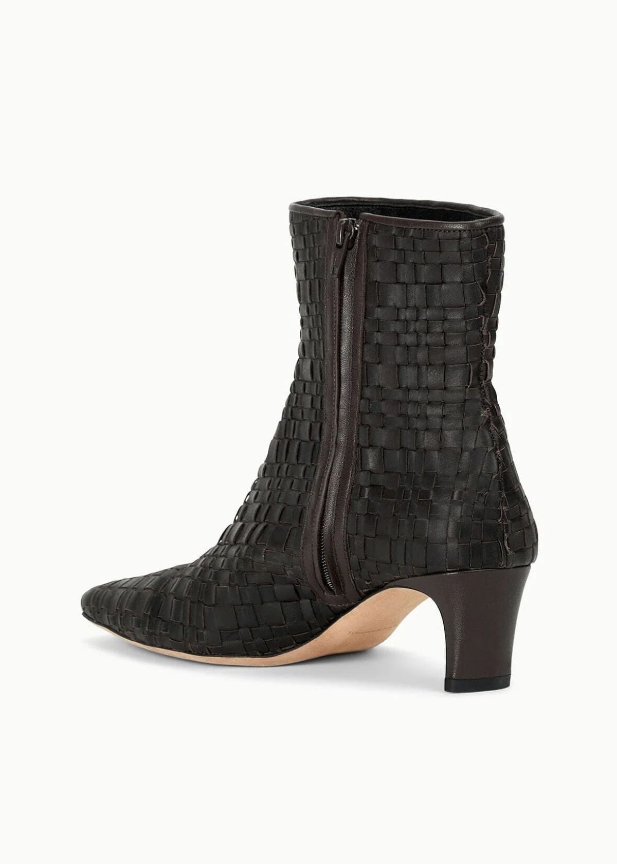 STAUD Wally Ankle Boot - Espresso Woven Leather