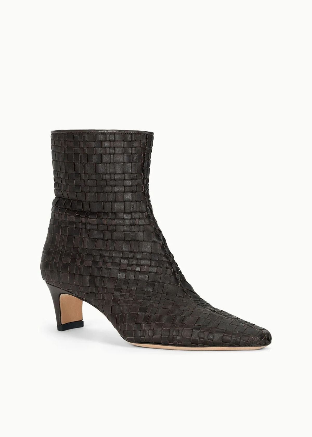 STAUD Wally Ankle Boot - Espresso Woven Leather