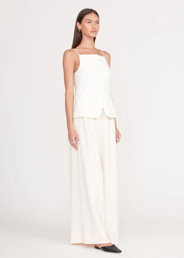 STAUD Caleb Wide Leg Pant - Ivory