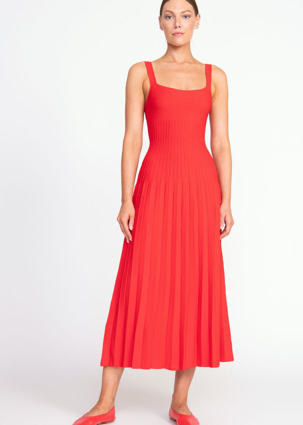 STAUD Ellison Dress - Red Rose
