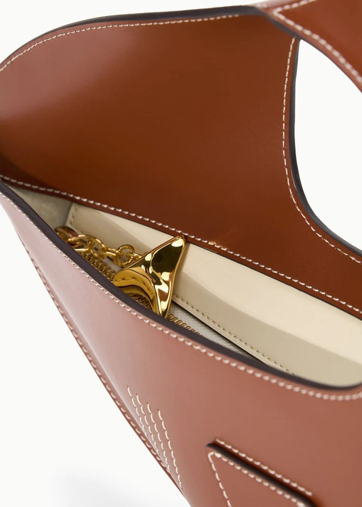 STAUD Shark Leather Handbag - Tobacco