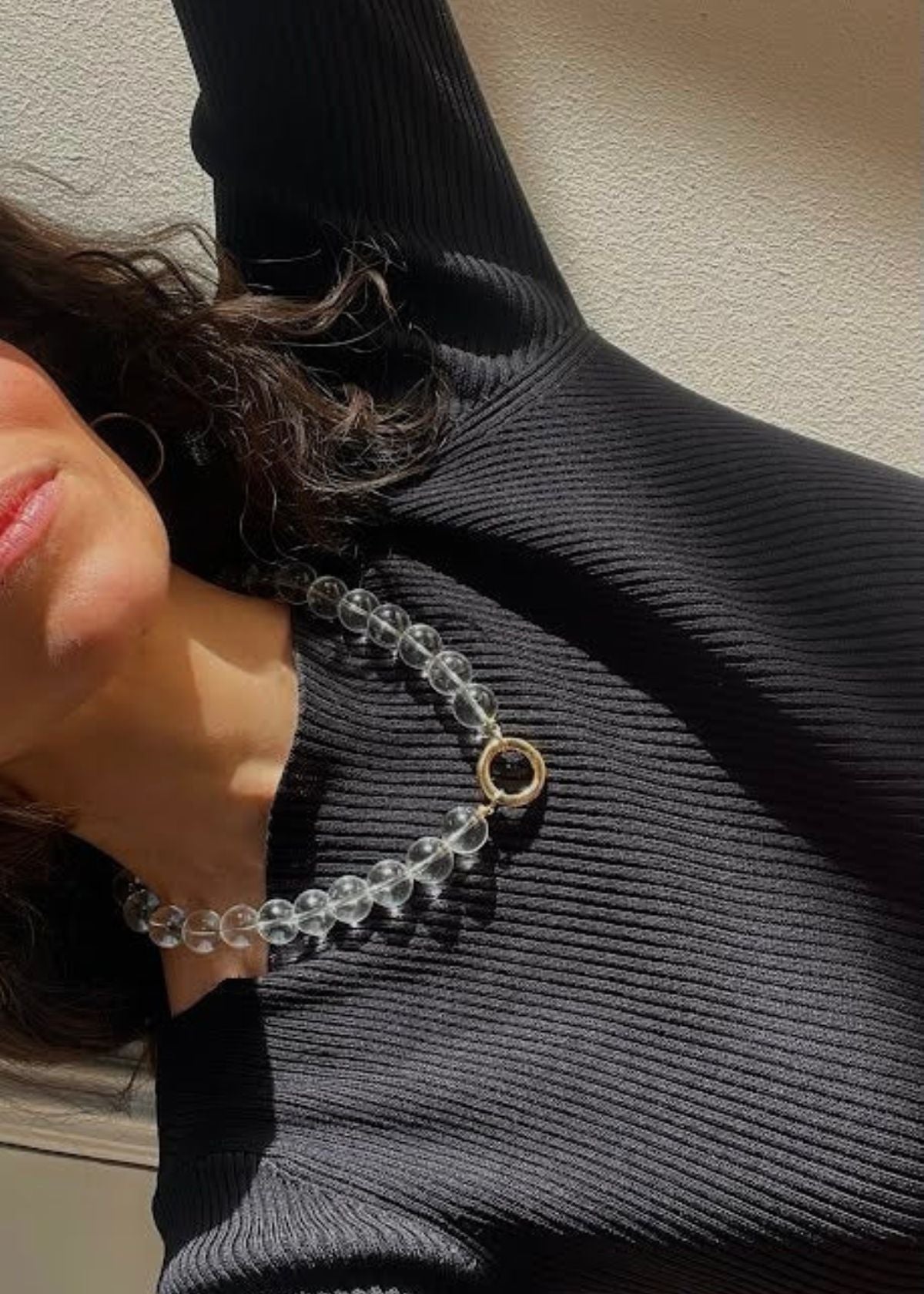 STELLAR WHISPERS Grace Clear Quartz Necklace - 42 cm