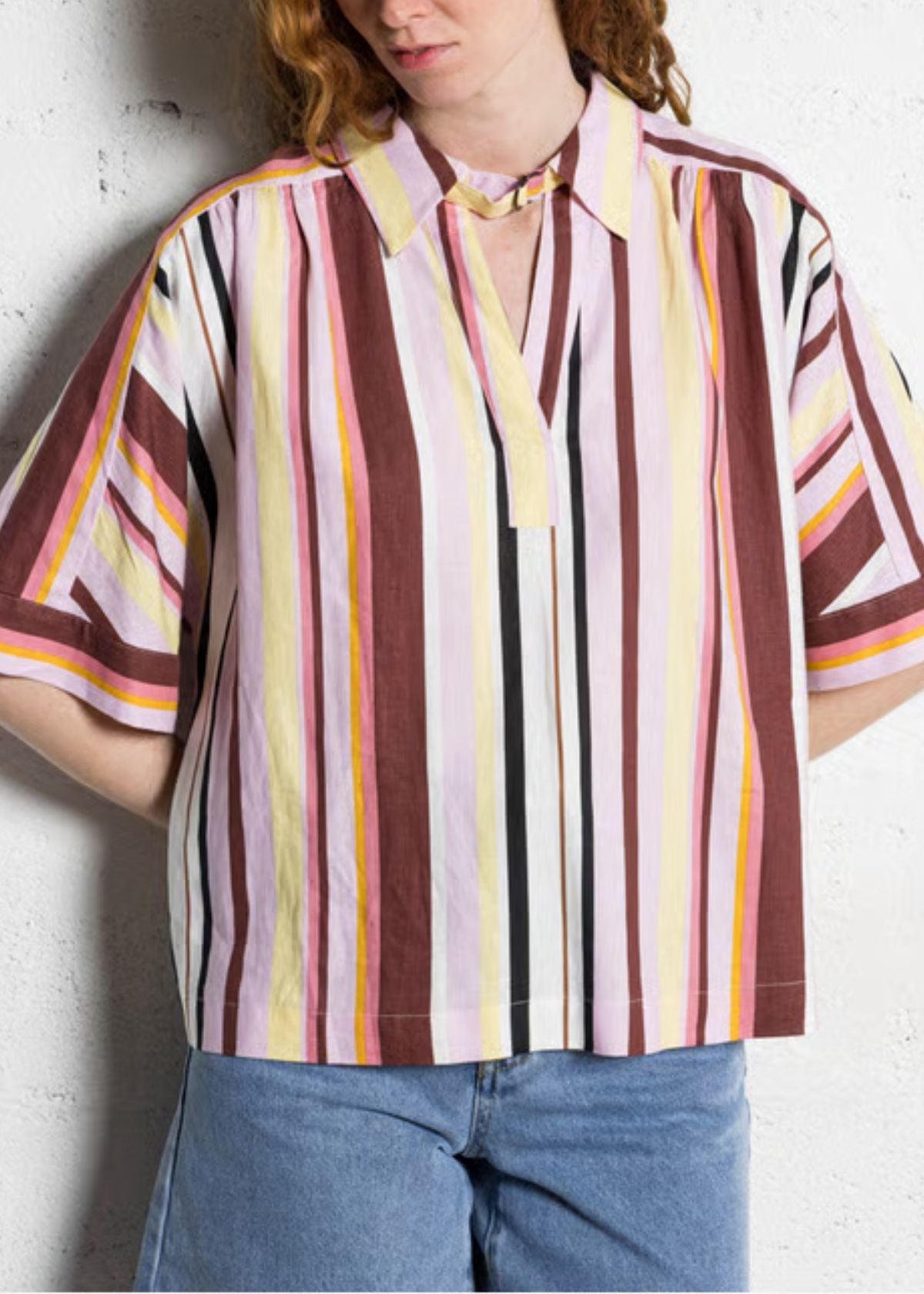 SUNCOO Lesly Striped Top - Rose