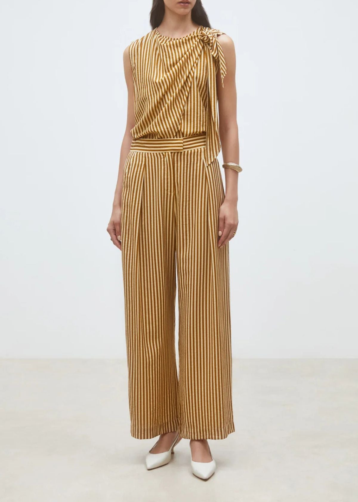SUNCOO Jorys Striped Pant - Camel