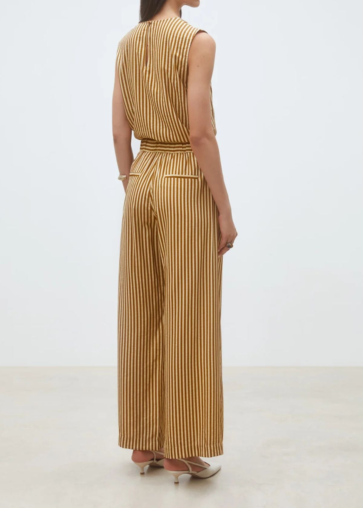 SUNCOO Jorys Striped Pant - Camel