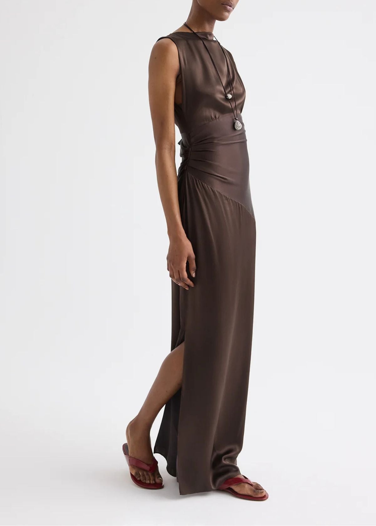 TWP On the Side Washed Silk Charmeuse Dress - Delicioso