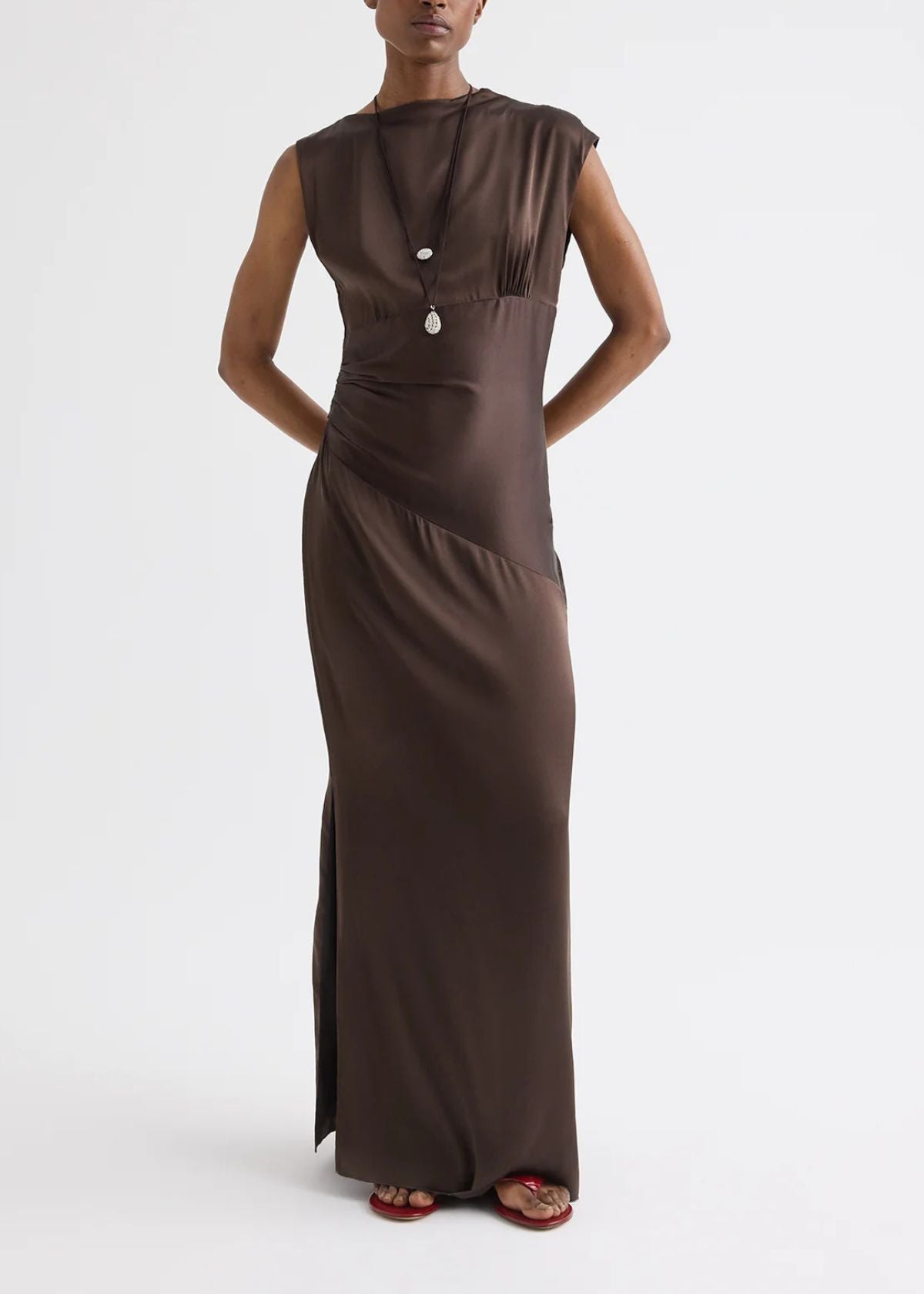 TWP On the Side Washed Silk Charmeuse Dress - Delicioso
