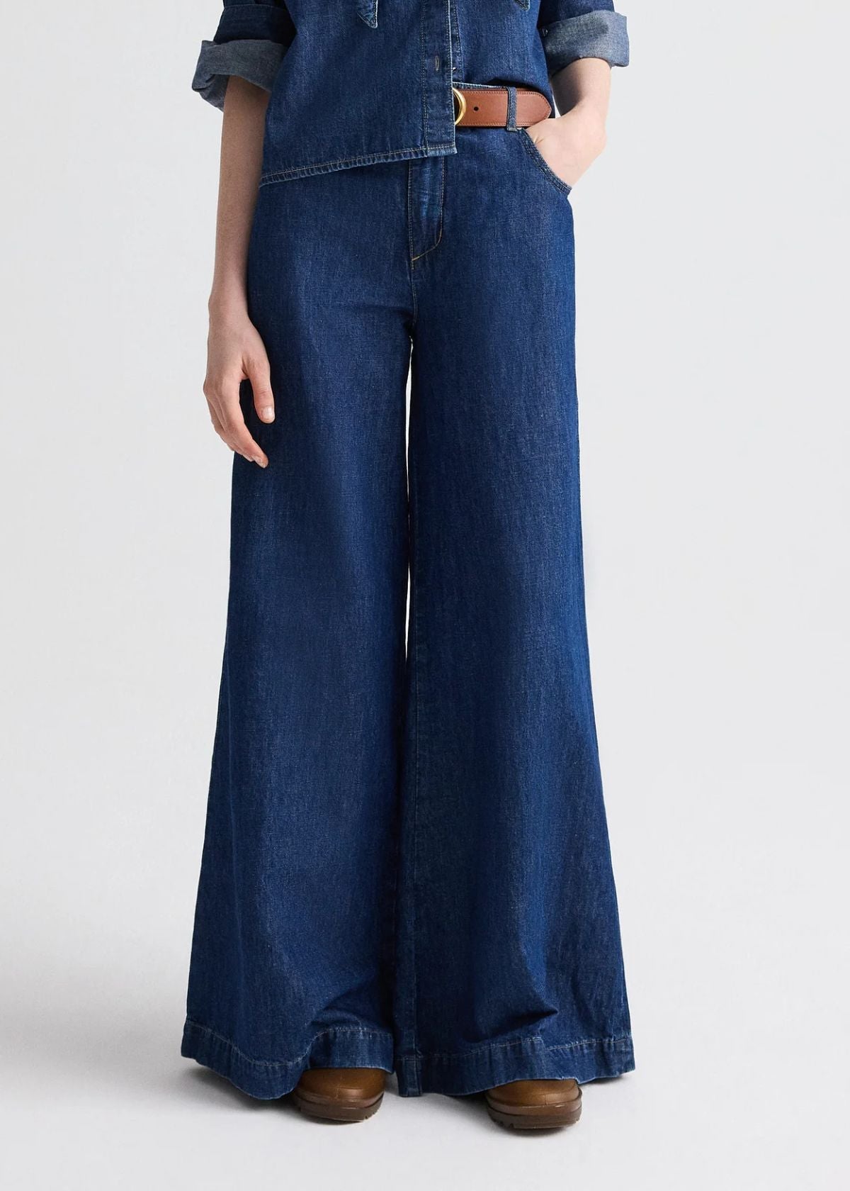 TWP Dillon Cotton Linen Denim Jean - Dark Stone