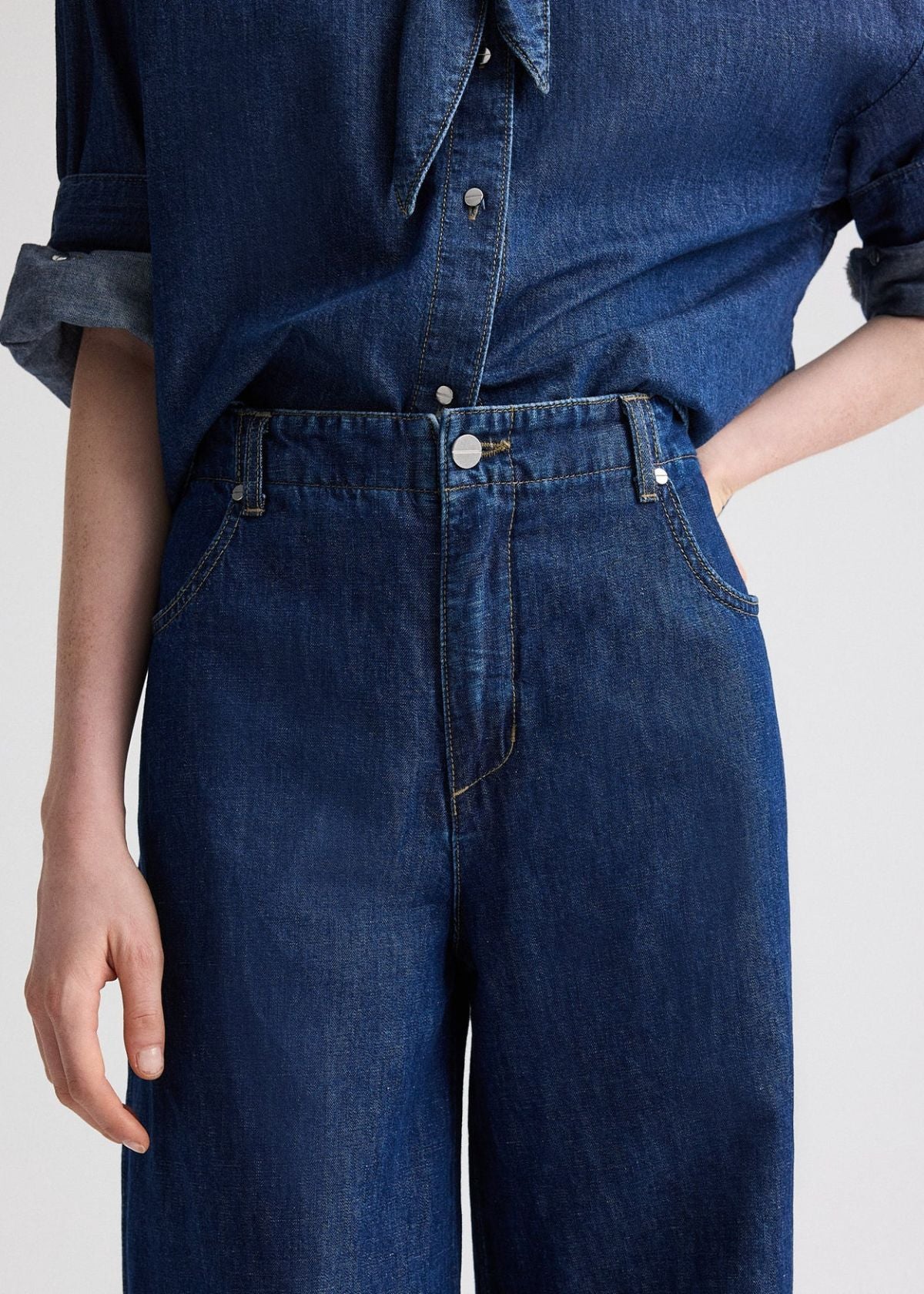 TWP Dillon Cotton Linen Denim Jean - Dark Stone