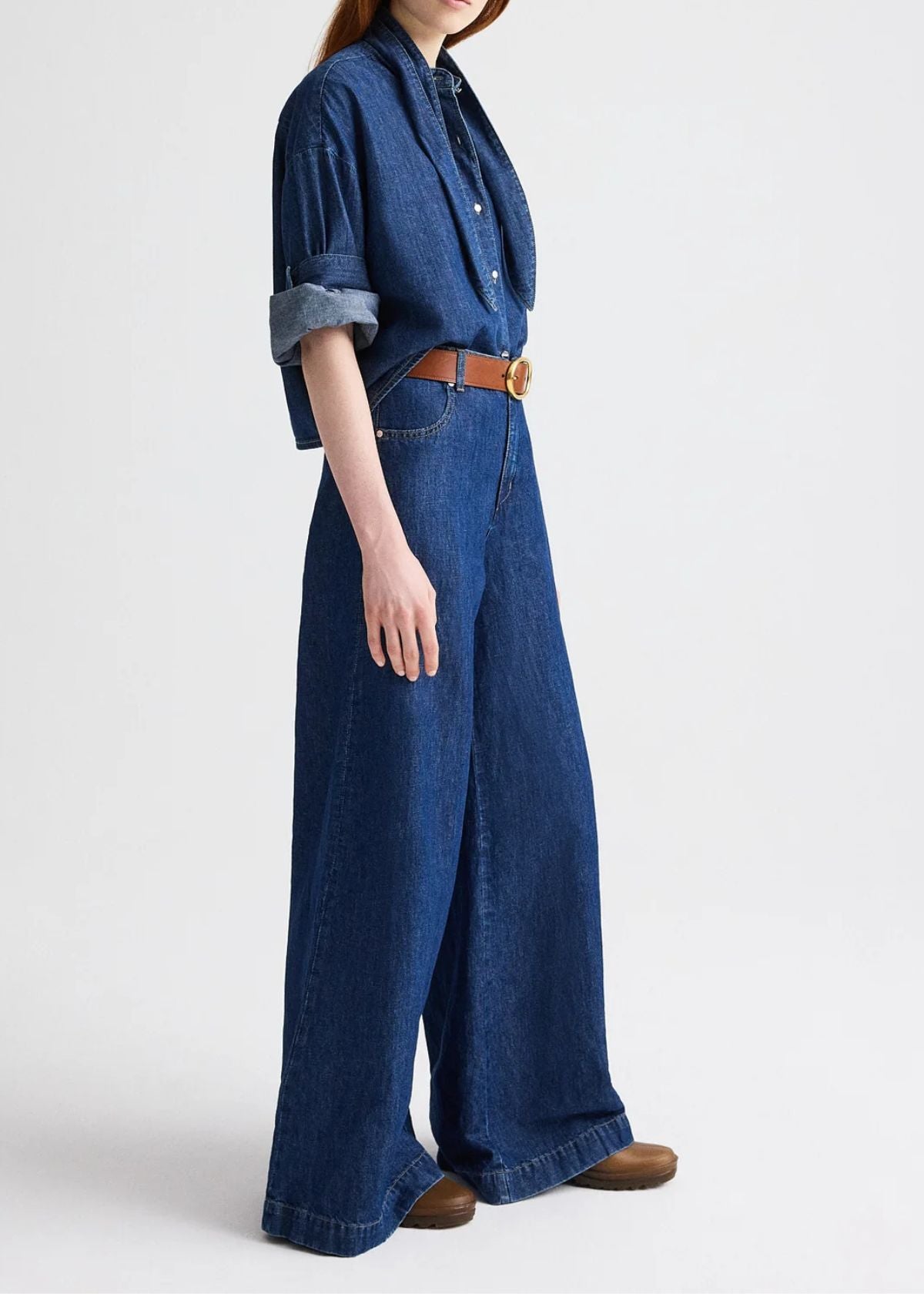 TWP Dillon Cotton Linen Denim Jean - Dark Stone