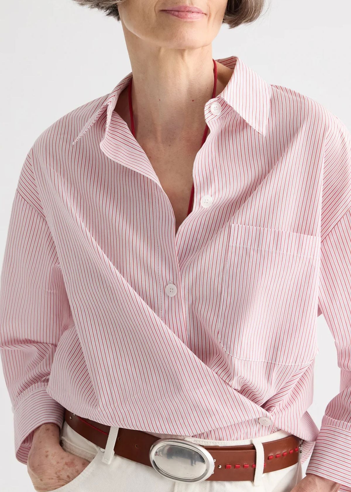 TWP Newest Earl Top - White/Red