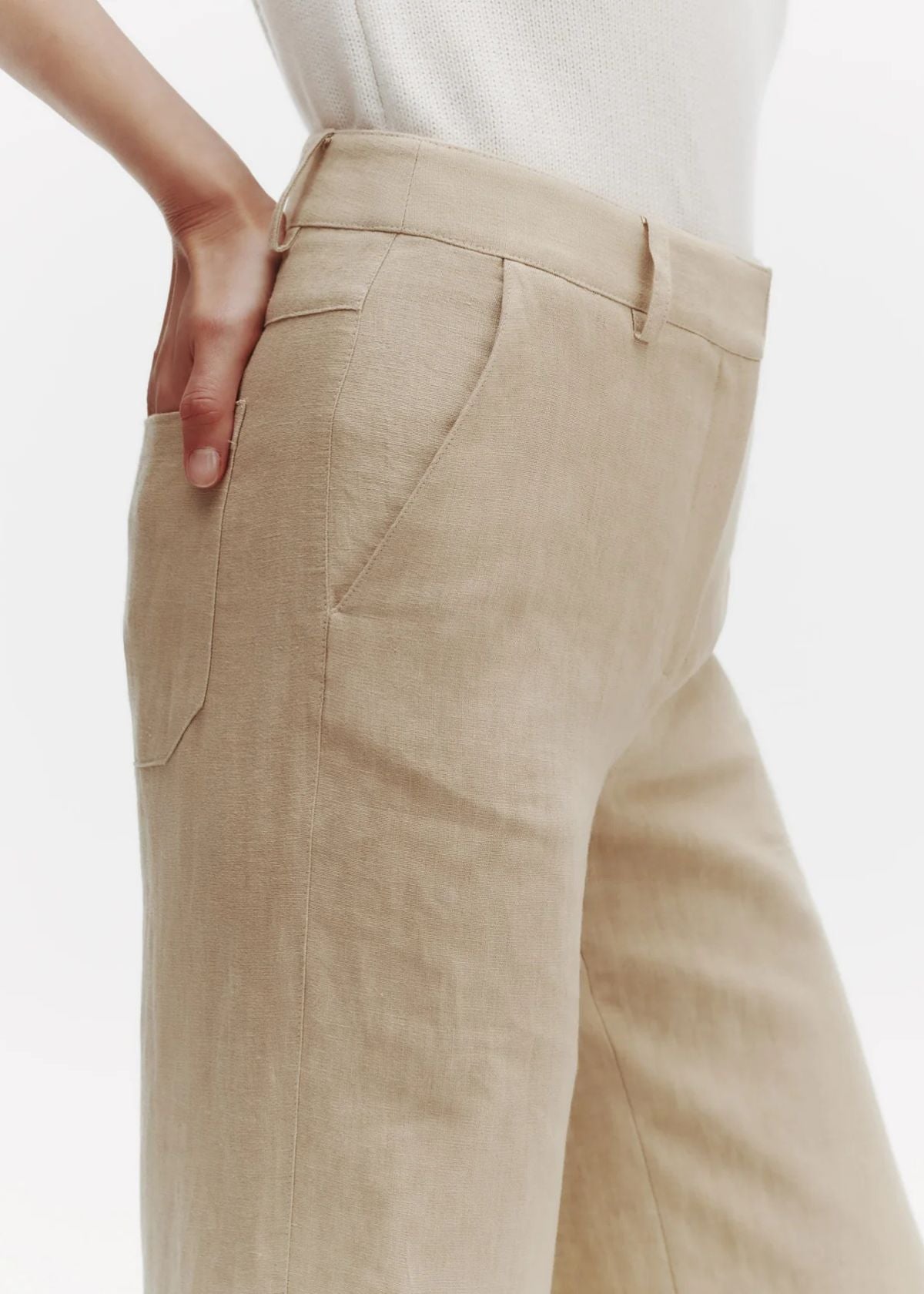 TWP Howard Washed Linen Pant - Safari