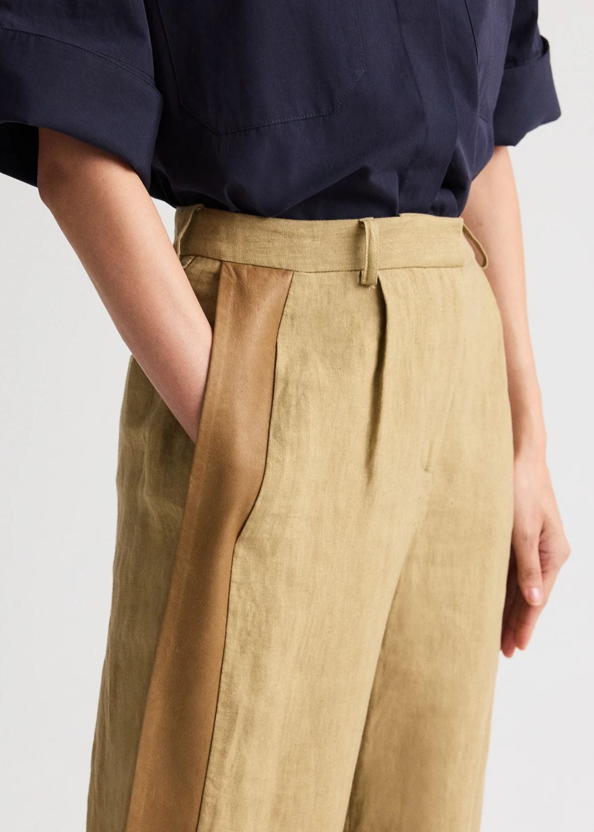 TWP Slim A Pant with Lip Tux - Kelp/Ermine