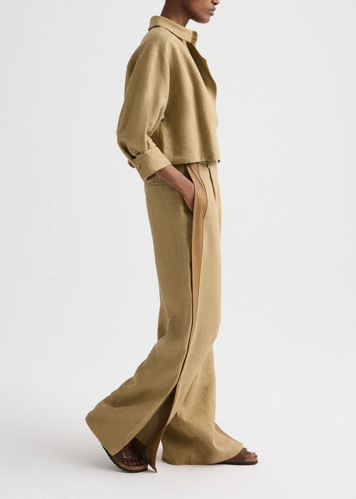 TWP Next Chapter Washed Linen Top - Kelp