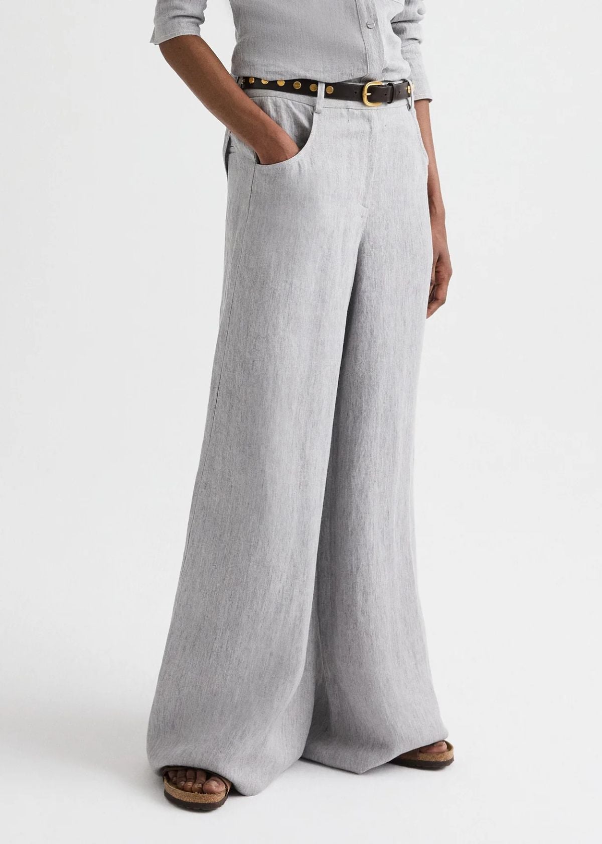 TWP Dillon Wide Leg Pant - Light Heather Grey