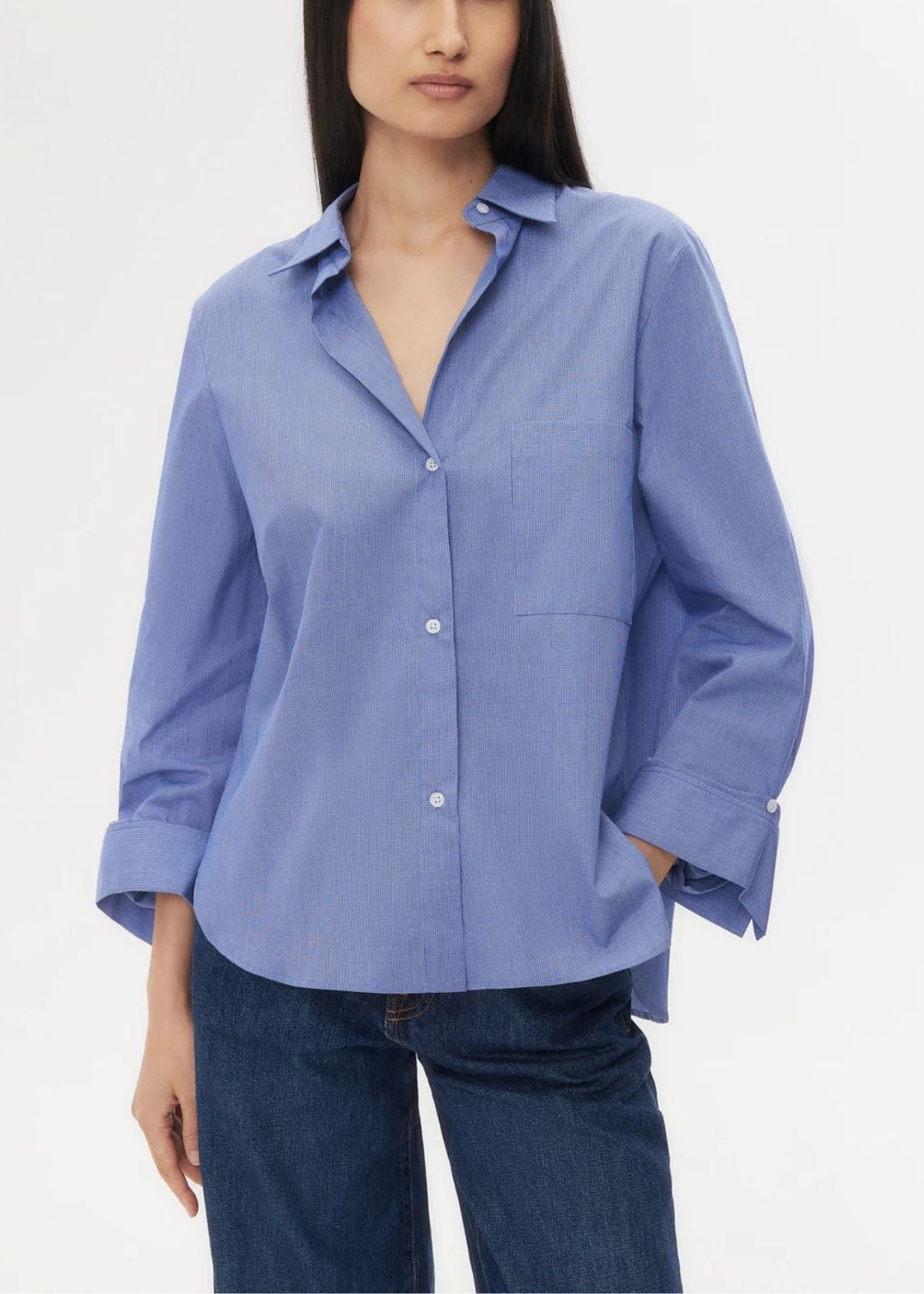 TWP Next Morning Top - Navy/White