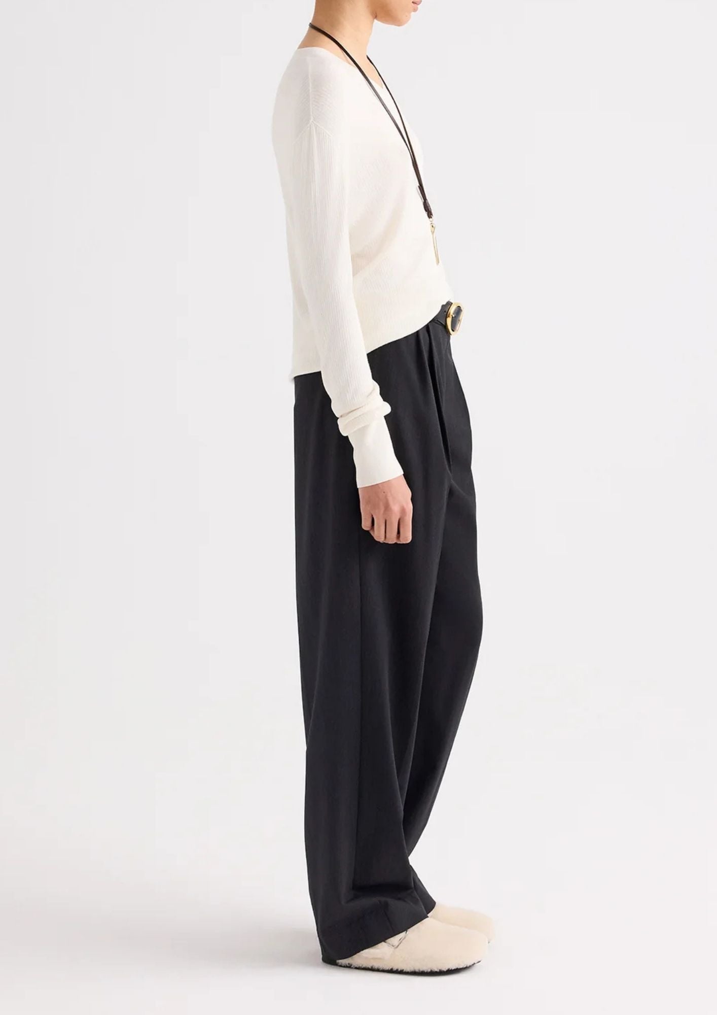 TWP Ivy Italian Wool Twill Pant - Smoke
