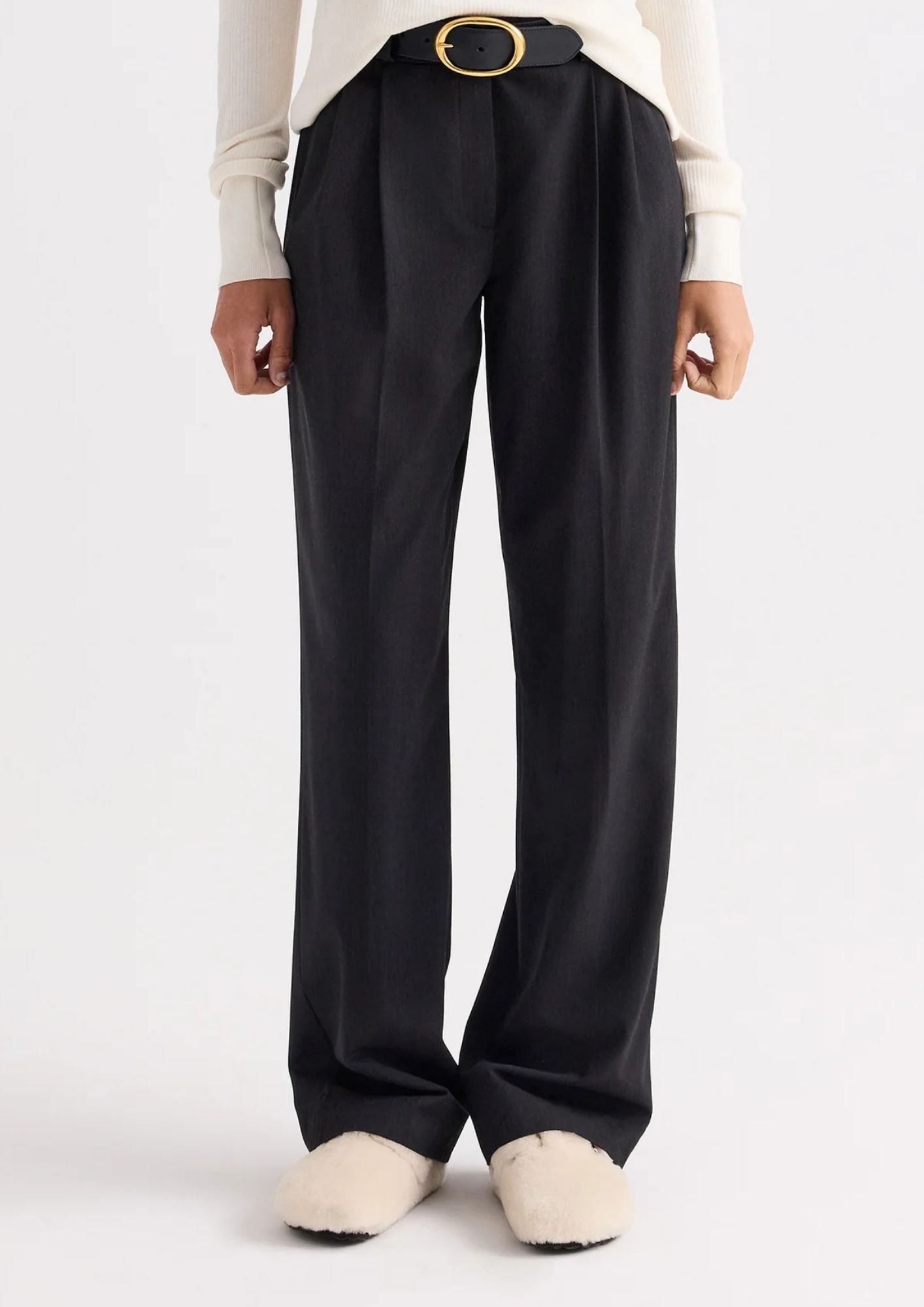TWP Ivy Italian Wool Twill Pant - Smoke