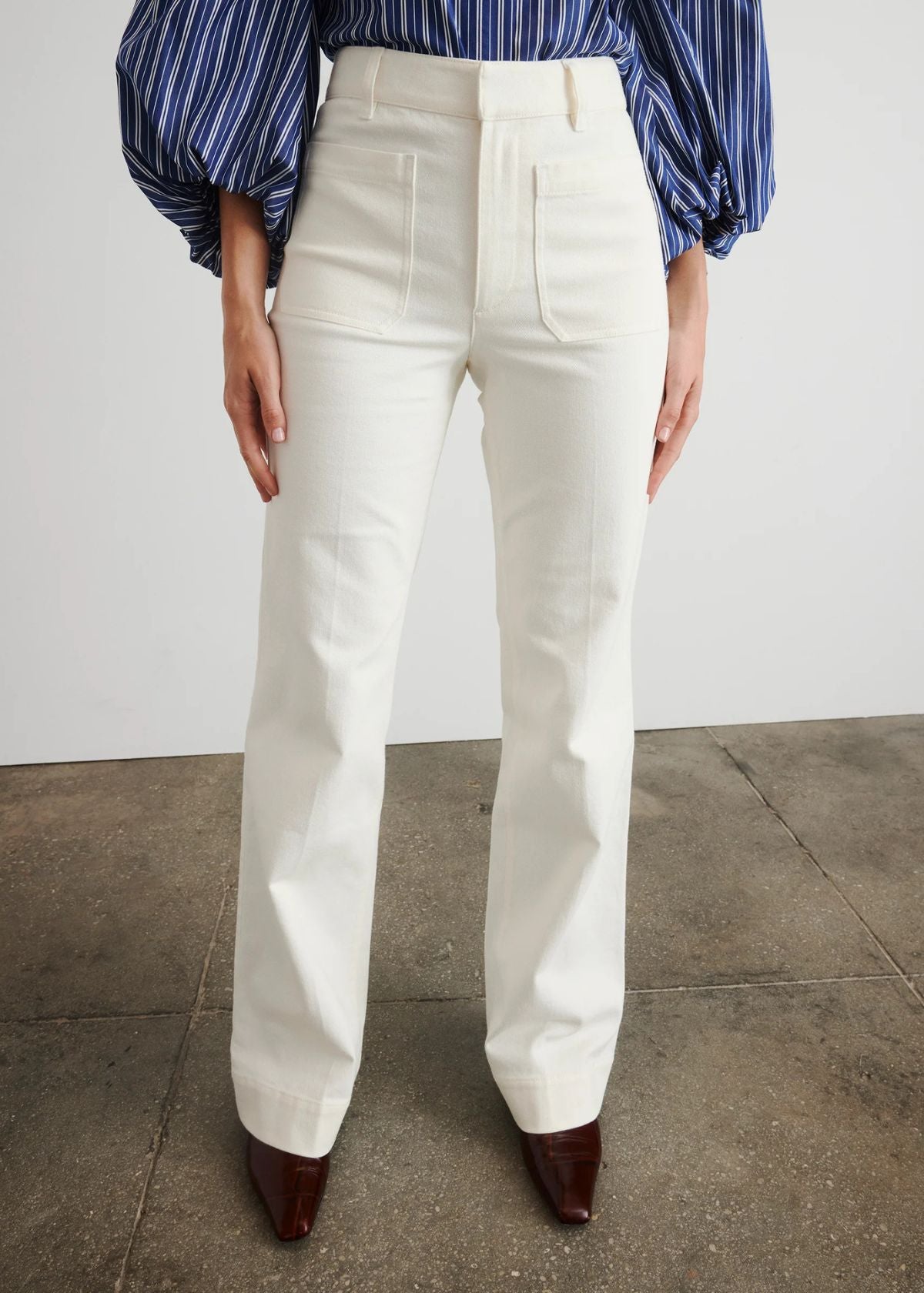 TANYA TAYLOR Nicole Denim Pant - Chalk
