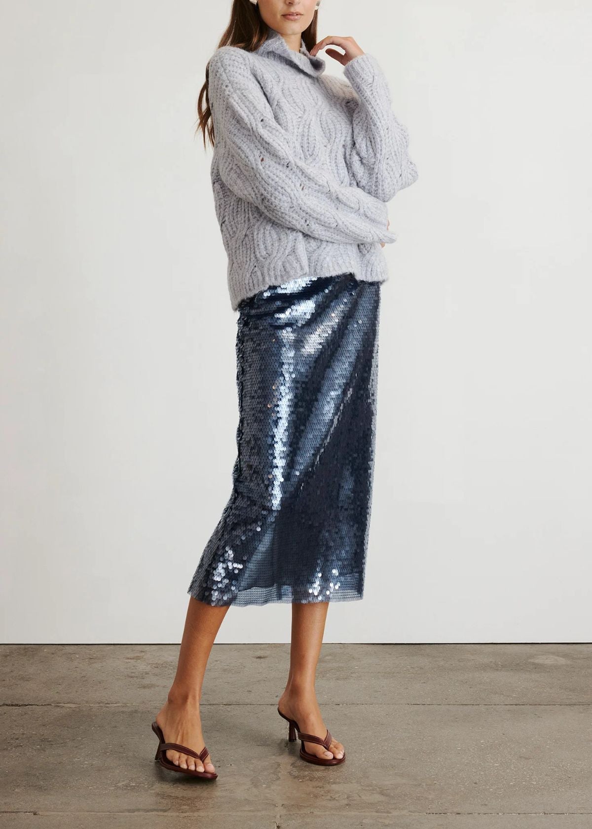 TANYA TAYLOR Opaline Sweater - Grey Sky