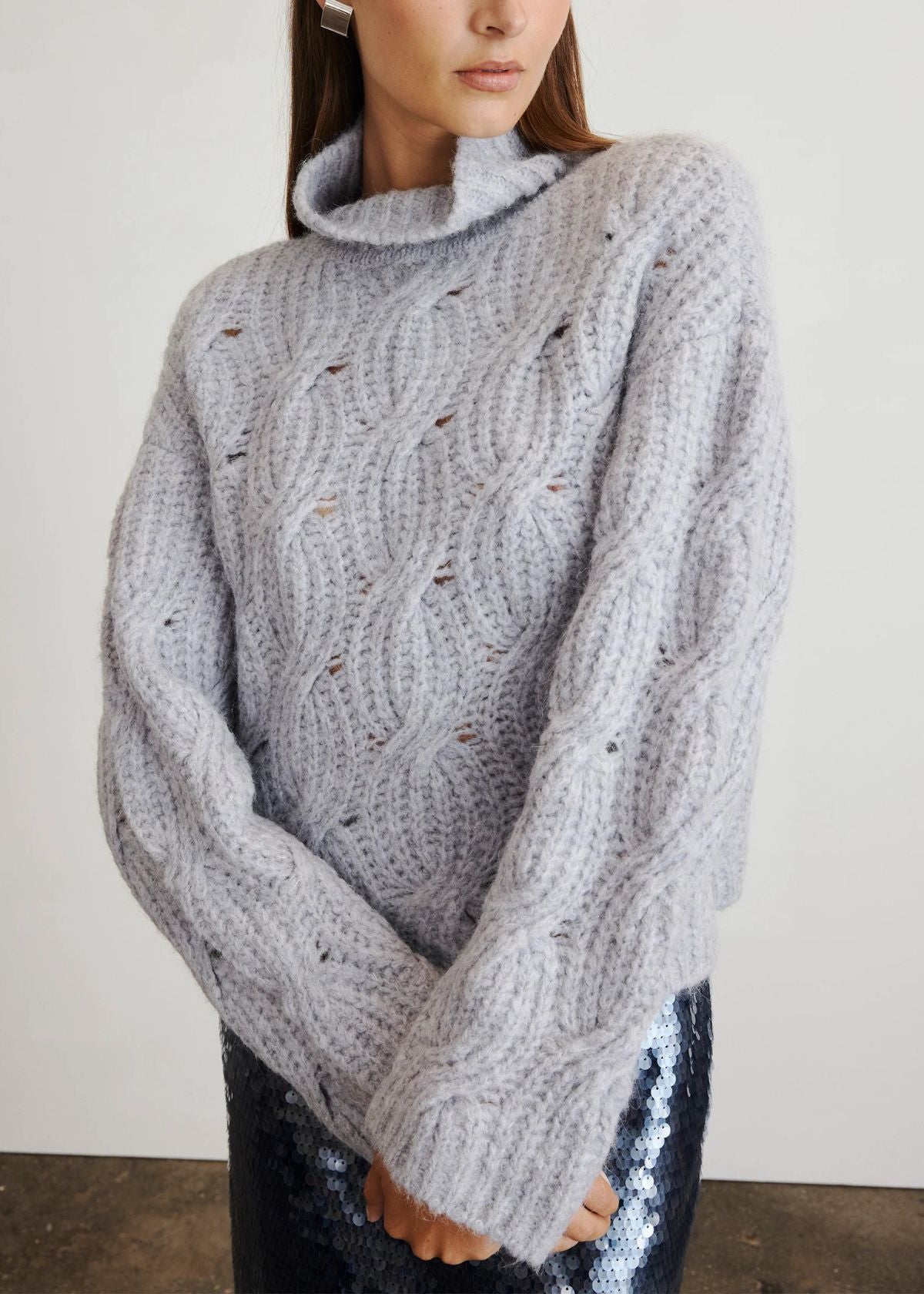 TANYA TAYLOR Opaline Sweater - Grey Sky