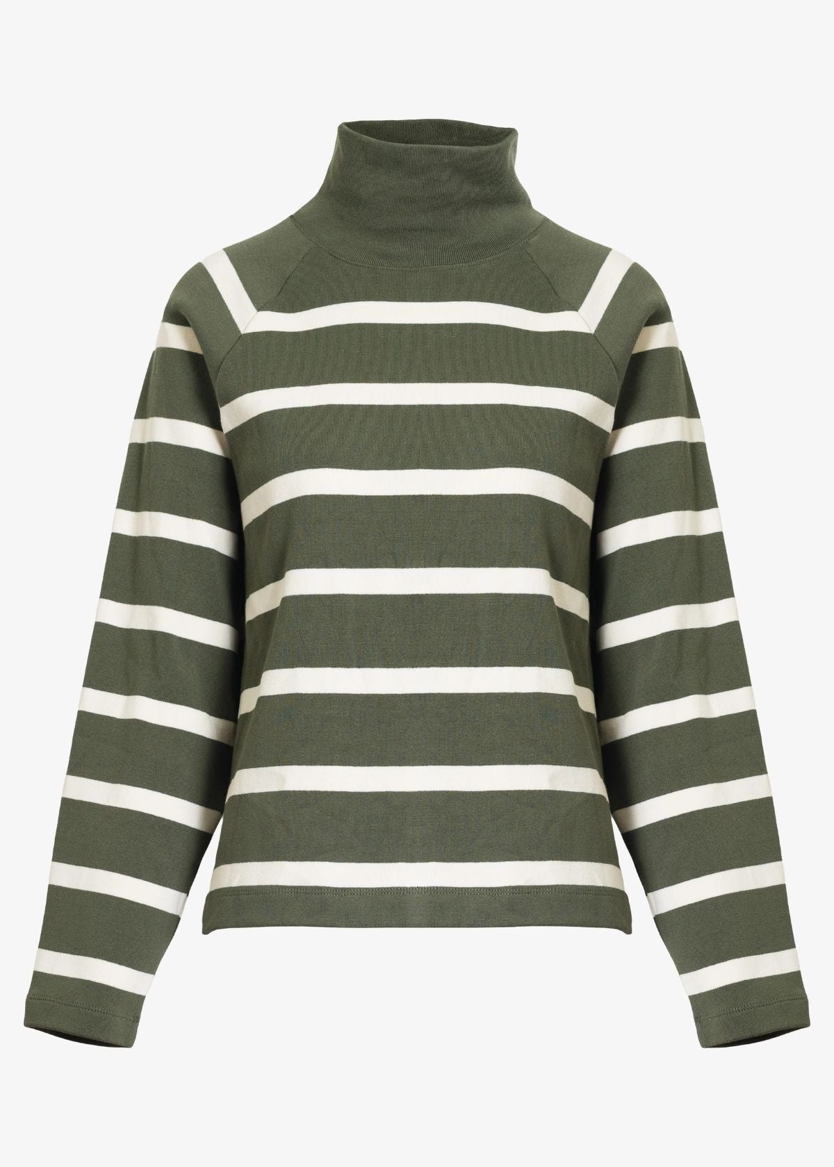 TANYA TAYLOR Brinkley Top - Army/Chalk Wide Stripe